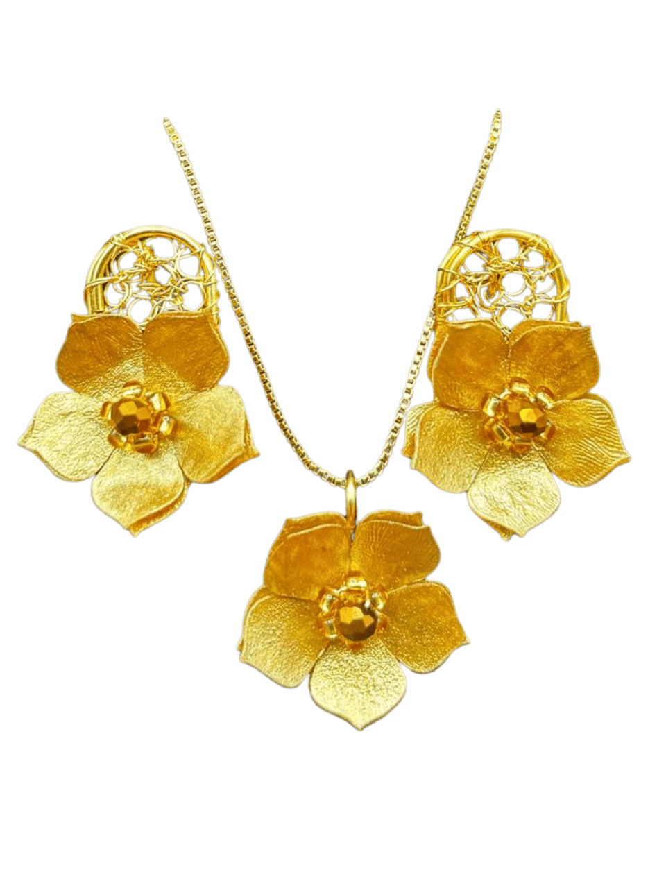 Juego de aretes y collar
