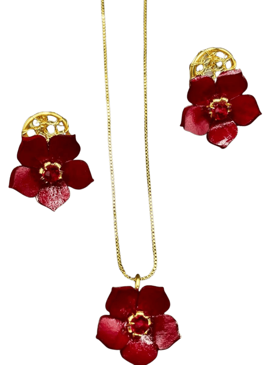 Juego de aretes y collar